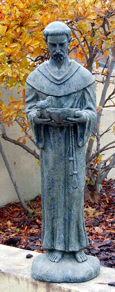 Saint Francis Bird Bath Sculpture Traditional Garden Statue